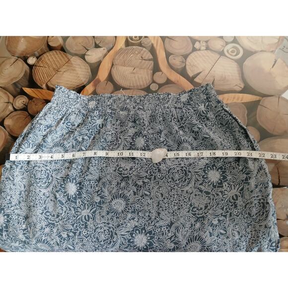 Loft Knee Length Floral Paisley Sewn in Slip Sheer Elastic Waist Skirt Medium - Picture 5 of 8